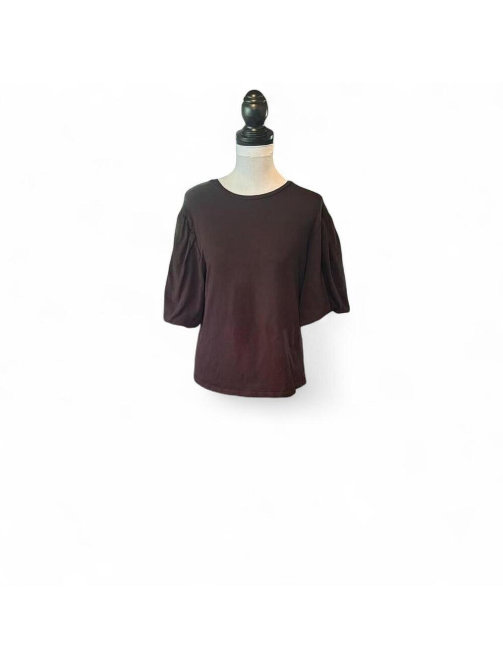 Nordstrom black cotton bell sleeve top Size M